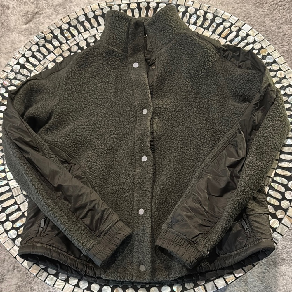 Olive Green Fleece Jacket